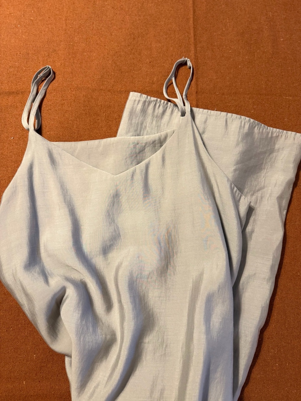 Steel Grey Slip Dress with Spaghetti Straps - Picture 14 of 15
